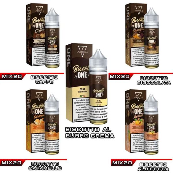 BiscottONE aroma 20 ml Suprem-e biscotto crema burro vaniglia-cioccolato-caffe'-caramello-albicocca