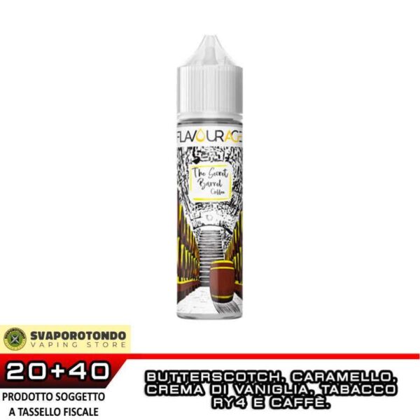 THE SECRET BARREL COFFEE Aroma Shot 20 ml Flavourage Caramello Tabacco Ry4 Caffè Butterscotch