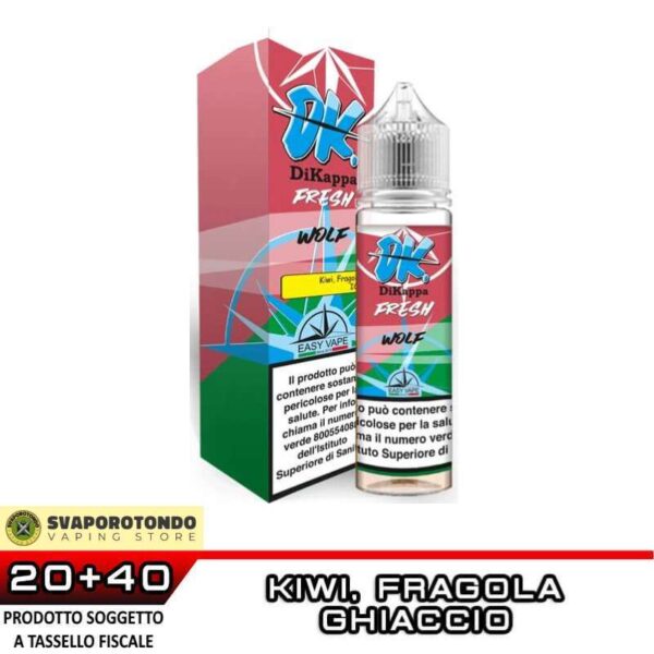 WOLF DK Fresh Aroma Shot 20+40 ml Easy Vape Anguria Kiwi Fragola Ice