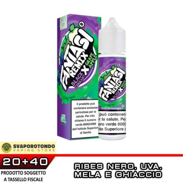 BLACK CURRANT X GRAPE APPLE Fantasi Remix Aroma Shot 20 ml VAPE JUICE Ice Uva Mela Ribes nero