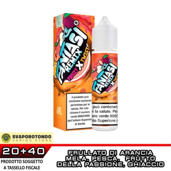 FRUIT X TWIST Ice Fantasi Remix Aroma Shot 20 ml VAPE JUICE Ice Mela Pesca Arancia Frutto della Passione