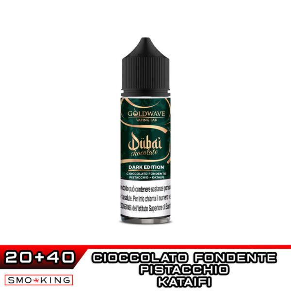 DARK EDITION Dubai Chocolate Aroma Shot 20 ml GOLDWAVE Cioccolato Fondente Pistacchio Kataifi