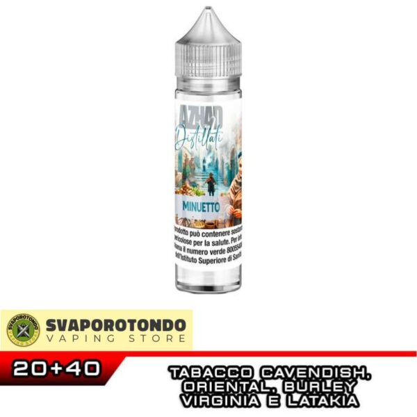 MINUETTO Distillati Aroma 20 ml AZHAD Tabacco Virginia Tabacco Burley Tabacco Latakia Tabacco Orientale Cavendish Tabacco Turco