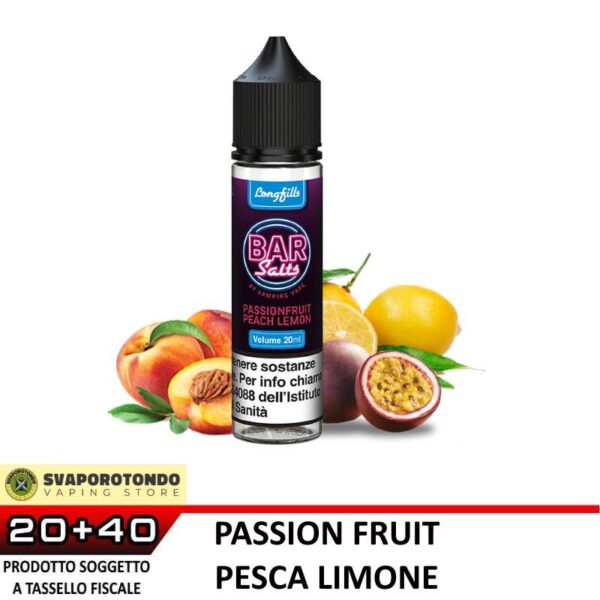 PASSIONFRUIT PEACH LEMON - Aroma - Shot 20 su 60 - Bar Salts pesca limone frutto della passione