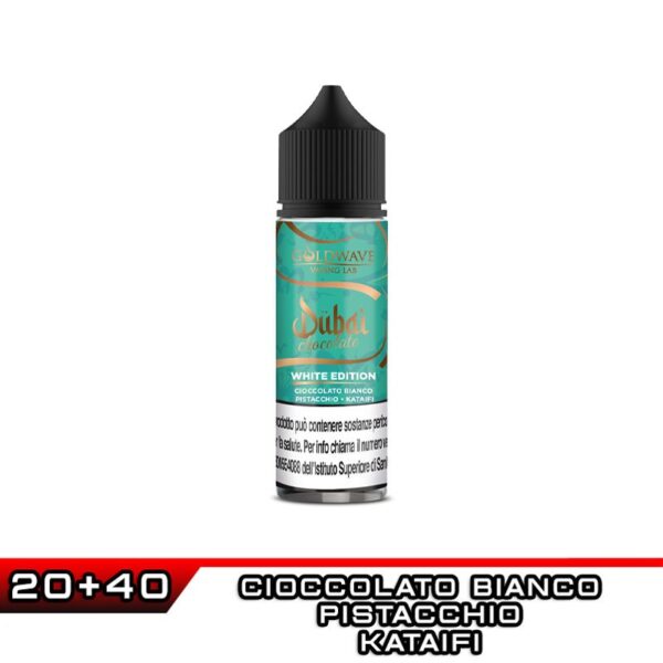 WHITE EDITION Dubai Chocolate Aroma Shot 20 ml GOLDWAVE Cioccolato Bianco Pistacchio Kataifi