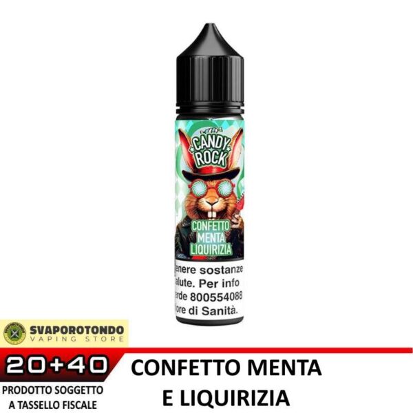 SHOT - Flavour Art - Candy Rock - CONFETTO MENTA LIQUIRIZIA - aroma 20+40 in flacone da 60ml