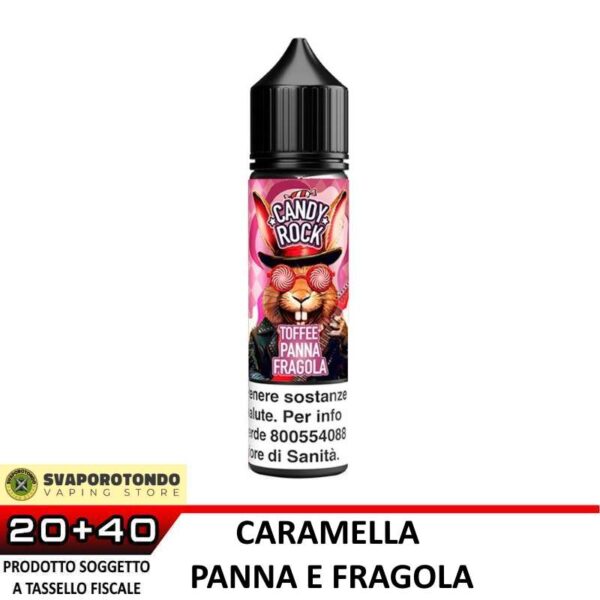 Flavour Art - Candy Rock - TOFFEE PANNA E FRAGOLA - aroma 20+40 in flacone da 60ml