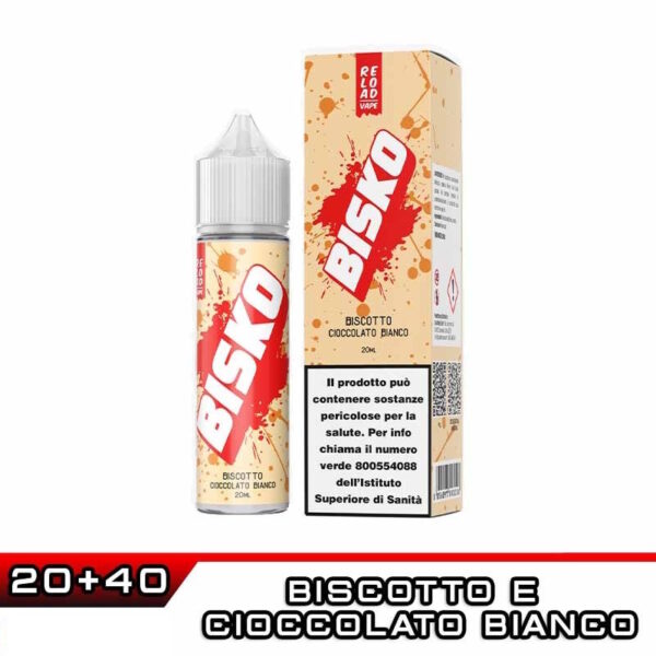 BISKO CIOCCOLATO BIANCO Aroma 20 ml Reload Vape Biscotto Cioccolato Bianco