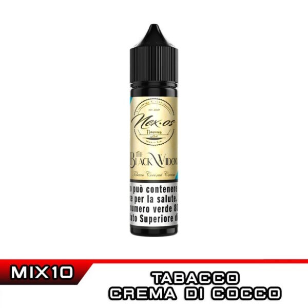 The BLACK WIDOW Aroma Shot 10 ml in 60 ml NEXOS Tabacco Crema di Cocco
