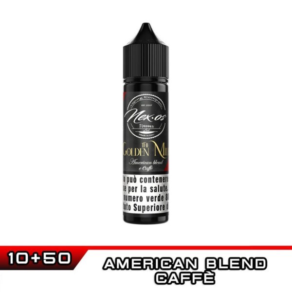 The GOLDEN MILE Black Edition Aroma Shot 10 ml in 60 ml NEXOS Caffè Tabacco American Blend
