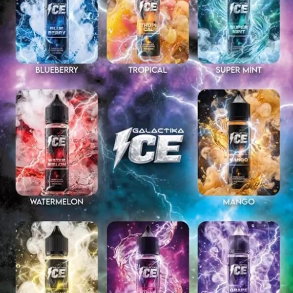 Aroma Shot 10ml in 60ml GALACTIKA ICE - menta-uva-fragola-mirtillo-mango-frutti tropicali-anguria-banana